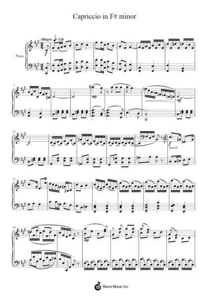 Capriccio in F# Minor Sheet Music by Sir Ya-bookie-Arr.Motbrow