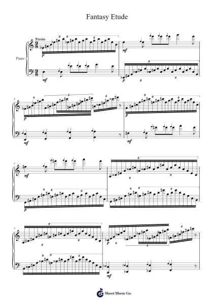 Fantasy Etude Sheet Music by Seymen Toptan-Arr.Dekes