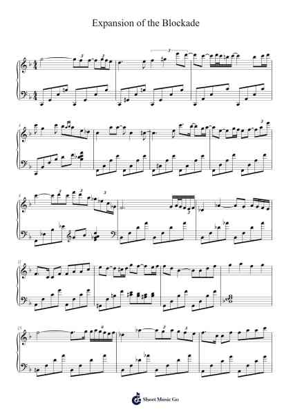 Expansion of the Blockade Sheet Music by Shirō Sagisu-Arr.Lilrald