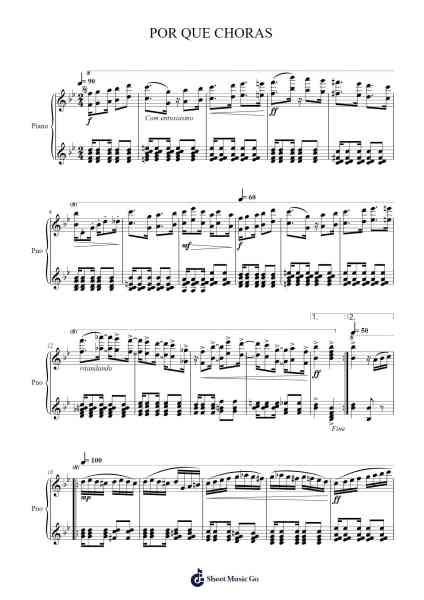 Cavaquinho, Por Que Choras Sheet Music by Ernesto Nazareth-Arr.Simpdre
