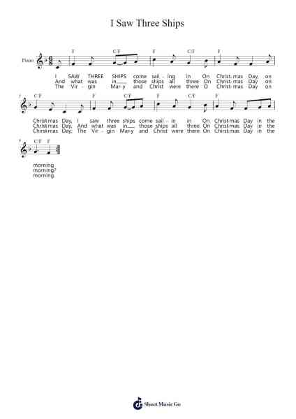 I Saw Three Ships Sheet Music by Traditional-Arr.Molsham