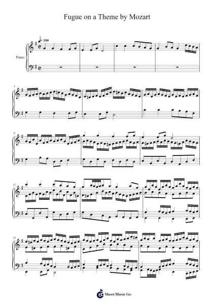 Fugue on a Theme by Mozart 樂譜由 Brooklia - 編曲 Oglet Kitcke