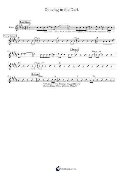 Dancing in the Dark Sheet Music by Bruce Springsteen-Arr.Colyork