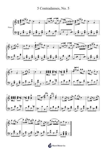 5 Contradanses, No. 5 Sheet Music by Mikhail Glinka-Arr.Yersing