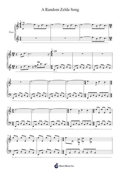 A Random Zelda Song I Came up With Sheet Music by Granice Ivesnett-Arr.Springlynn Agnise