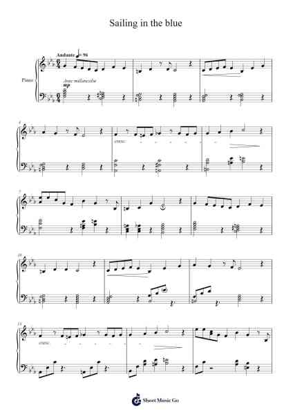 Sailing in the blue Sheet Music by Yoshio Suzuki-Arr.Mickbess