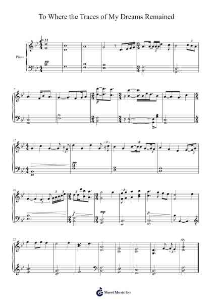 To where the traces of my dreams remained Sheet Music by undefined-Arr.Thonor Utio