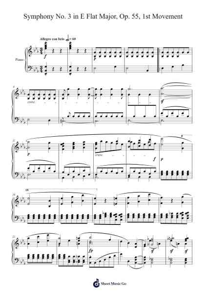 Symphony No. 3 in E Flat Major, Op. 55: I. Allegro con brio Sheet Music by Vincent-Arr.Steyule Lanceac