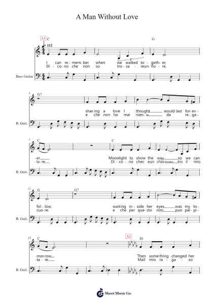A Man Without Love Sheet Music by Engelbert Humperdinck/Percy Faith-Arr.Jillcke