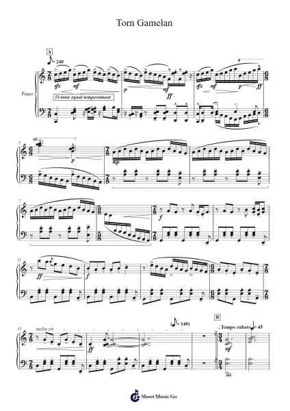 Torn Gamelan Sheet Music by Andrew Kahler-Arr.Chrisboyd Crosean