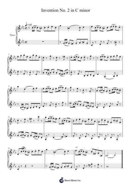 Invention No. 2 in C Minor, BWV 773 Sheet Music by Sunwoo Lim-Arr.Hoyving