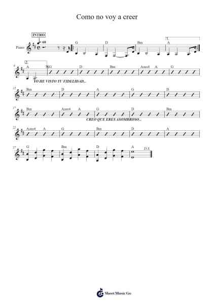 Como no voy a creer Sheet Music by -Arr.Hoywoolf Lindses
