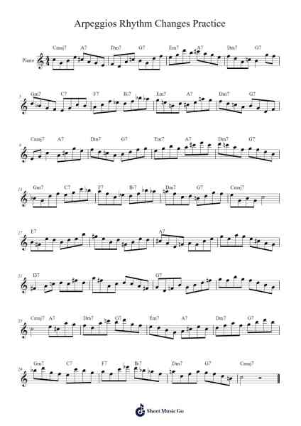 Arpeggios Rhythm Changes Practice Sheet Music by Inori Minase-Arr.Boycelee