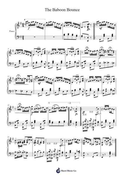 The Baboon Bounce Sheet Music by George L. Cobb-Arr.Alsriah