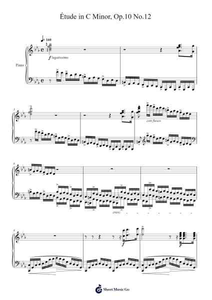 Étude in C Minor, Op. 10 No. 12 Sheet Music by Frédéric Chopin-Arr.Sanmott Leomick