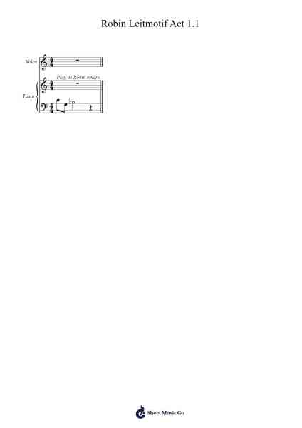 Robin Leitmotif Act 1.1 Sheet Music by Jennifer McComb-Arr.Bulgy Boylebaird