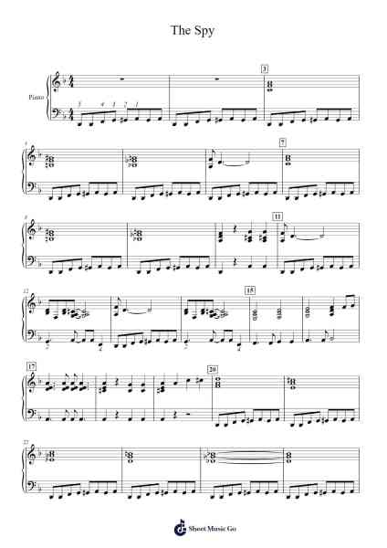 The Spy Sheet Music by Misc tunes-Arr.Funkdrich Mansbing