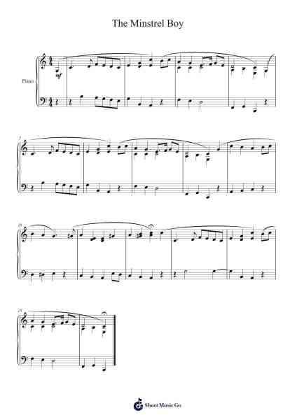 The Minstrel Boy Sheet Music by Misc tunes-Arr.Buckclough Woogold