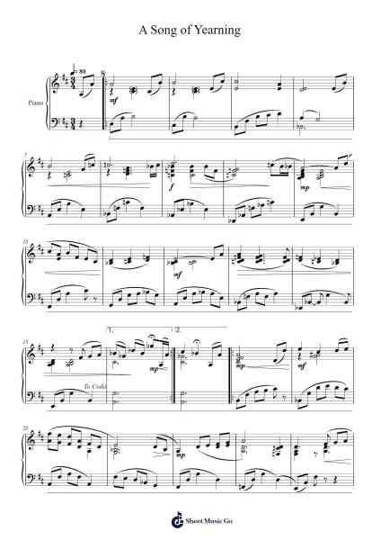 A Song of Yearning Sheet Music by Donnell O'Brien-Arr.Florid Brylan