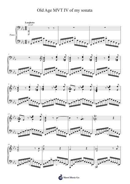 Old Age MVT IV of my sonata Sheet Music by S. J. Francis-Arr.Diapenn