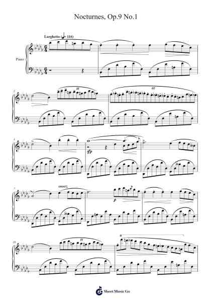Nocturnes, Op. 9 No. 1 in B-flat Minor 乐谱由 Frédéric Chopin - 编曲 Trelyn