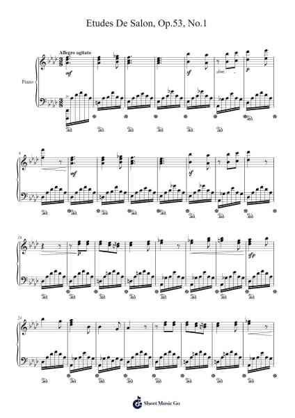 Etudes De Salon, Op.53, No.1 Sheet Music by A. Nacci-Arr.Jendine