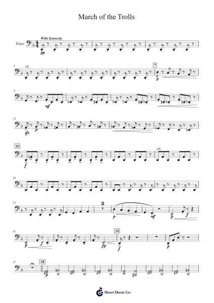 March of the Trolls Sheet Music by Edvard Grieg-Arr.Mccan