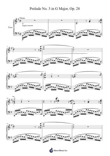 Prelude No. 3 in G Major, Op. 28 Sheet Music by Frédéric Chopin-Arr.Fevans