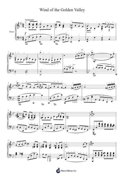 Wind of the Golden Valley Sheet Music by Жуманова Л.А.-Arr.Rareade Zoelotte