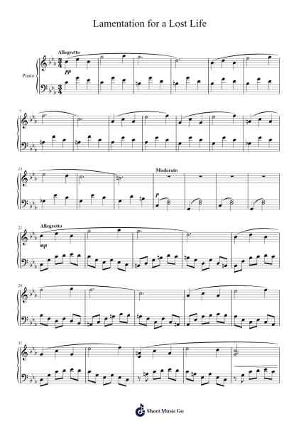 Taboo Waltz - Lamentation for a Lost Life Sheet Music by Max Richter-Arr.Huttbins
