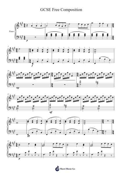 GCSE Free Composition 樂譜由 Skylar T. - 編曲 Cropenn Brighted