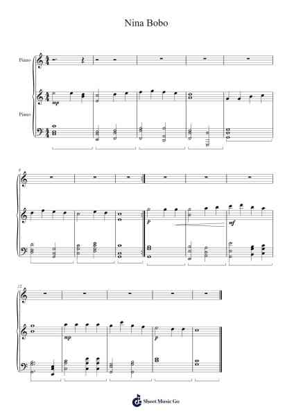Nina Bobo Sheet Music by Natalie Hanan-Arr.Thomfrank Springper