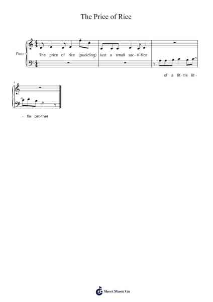 The Price of Rice Sheet Music by Iles Brianxia-Arr.Orine Samtim