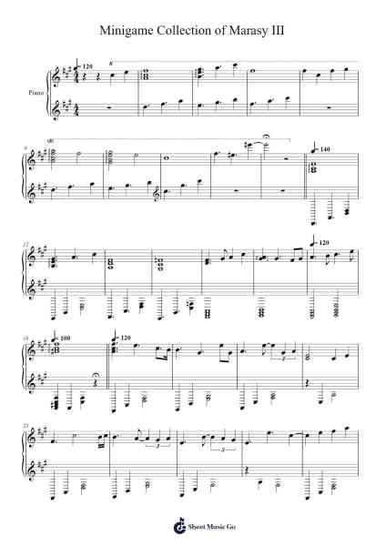 Minigame Collection of Marasy III Sheet Music by ZUN-Arr.Watloise Fredgee