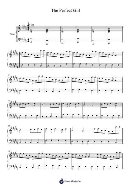 The Perfect Girl Sheet Music by Mareux-Arr.Dempron Jacbess