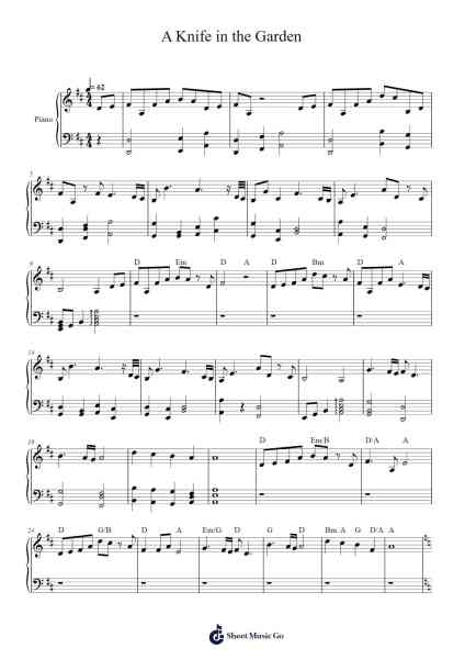 A Knife in the Garden Sheet Music by Michael Salvatori-Arr.Urclair
