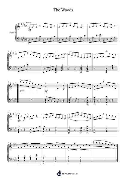 The Woods Sheet Music by Croftsharte Evewoolf-Arr.Chrisriah Sheicia