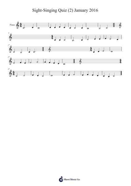 Sight-Singing Quiz (2) January 2016 樂譜由 undefined - 編曲 Bairdkeith Cysoon