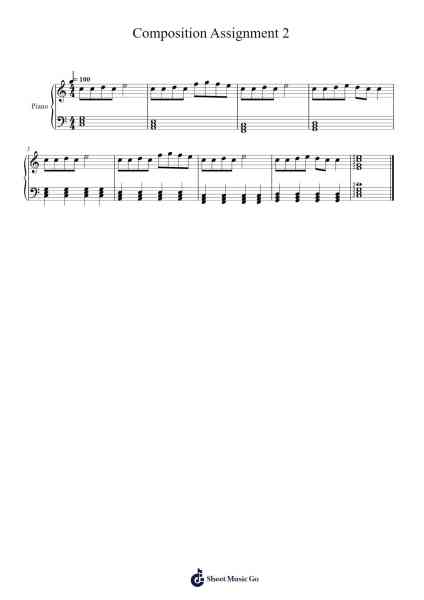 Composition Assignment 2 Sheet Music by Elizabeth Myra-Arr.Kepmill Rexbloor