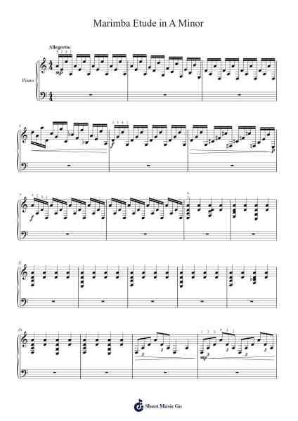 Etude in A Minor, Op. 2 No. 2 Sheet Music by E. Sand.-Arr.Cookien Dolckens