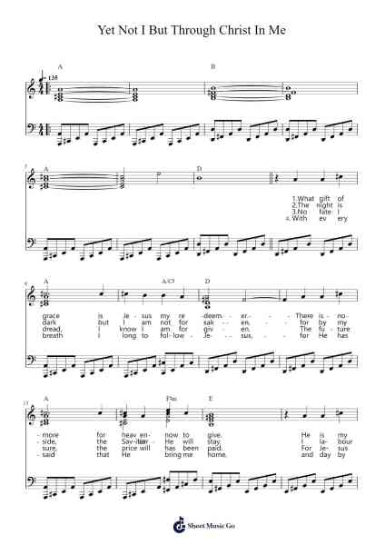 Yet Not I But Through Christ In Me Sheet Music by CityAlight-Arr.Kepnia Lilbohm