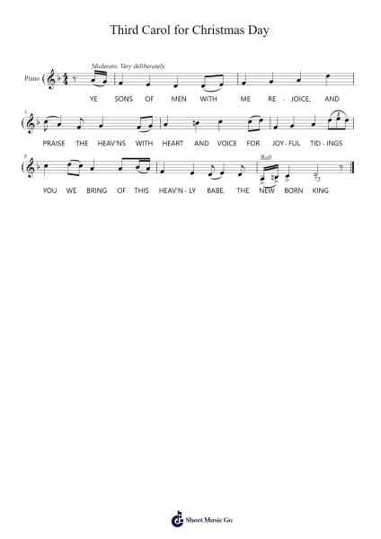 Third Carol for Christmas Day Sheet Music by Kilmore Carols-Arr.Graycie Scob