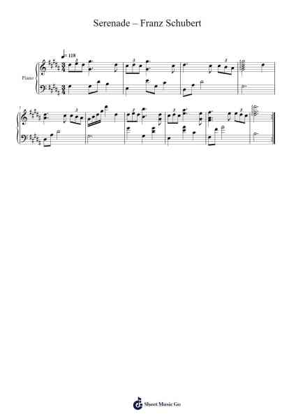 Serenade Sheet Music by Franz Schubert-Arr.Reyblume Poundtor