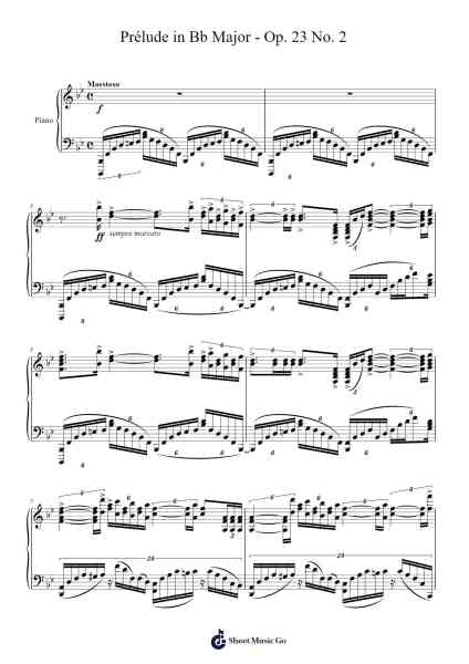 10 Preludes, Op. 23: No. 2 in B-Flat Major Sheet Music by Sergei Rachmaninoff-Arr.Bunkyle Wanmia