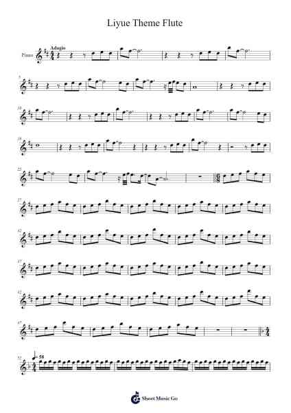 Liyue Theme Flute Sheet Music by Haoyi Yue-Arr.Manlynch