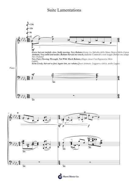 Suite Lamentations - Book I Sheet Music by Lionelclife Rhyschard-Arr.Milnett