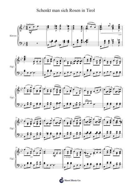 Schenkt man sich Rosen in Tirol Sheet Music by Carl Zeller-Arr.Ivessid