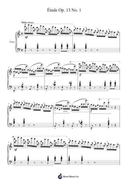 Étude Op. 13 No. 1 Sheet Music by Julius Schulhoff-Arr.Pritthart