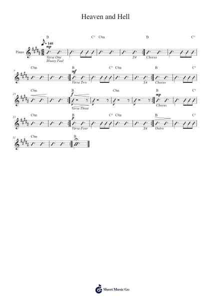 Heaven and Hell Sheet Music by Autumn Marie Buysse-Arr.Lartrick