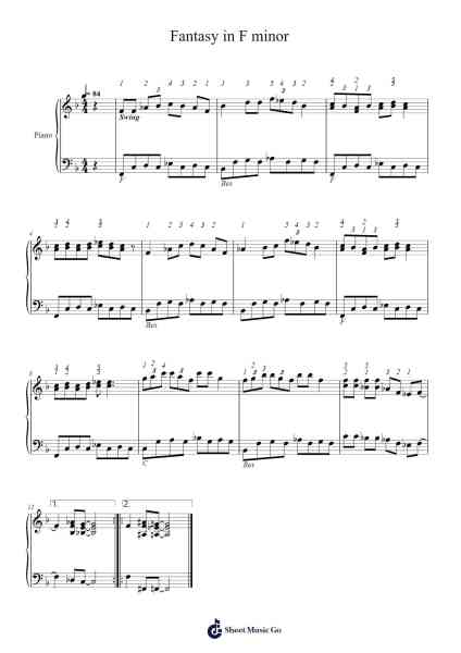 Fantasy in F minor Sheet Music by Leendert21-Arr.Kaydict Globert